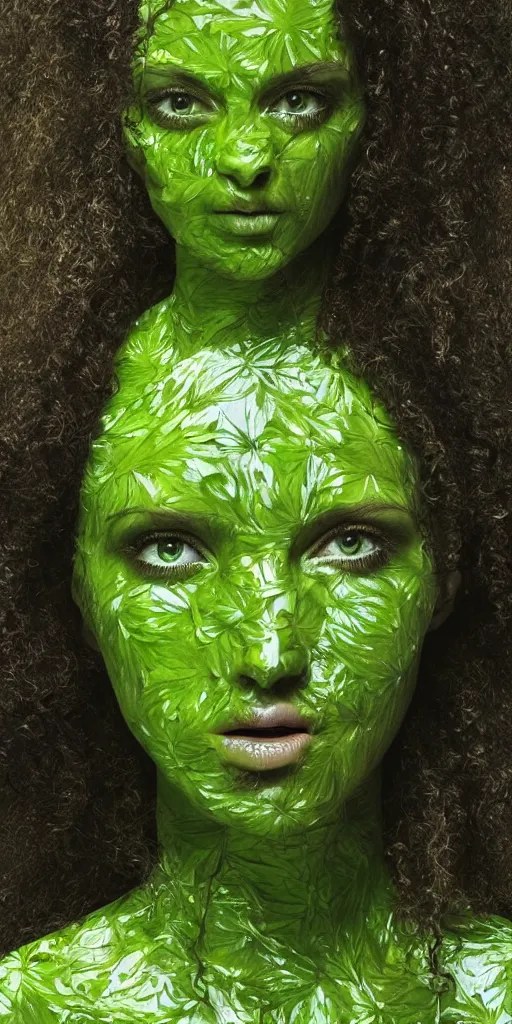 Image similar to a photosynthetic woman