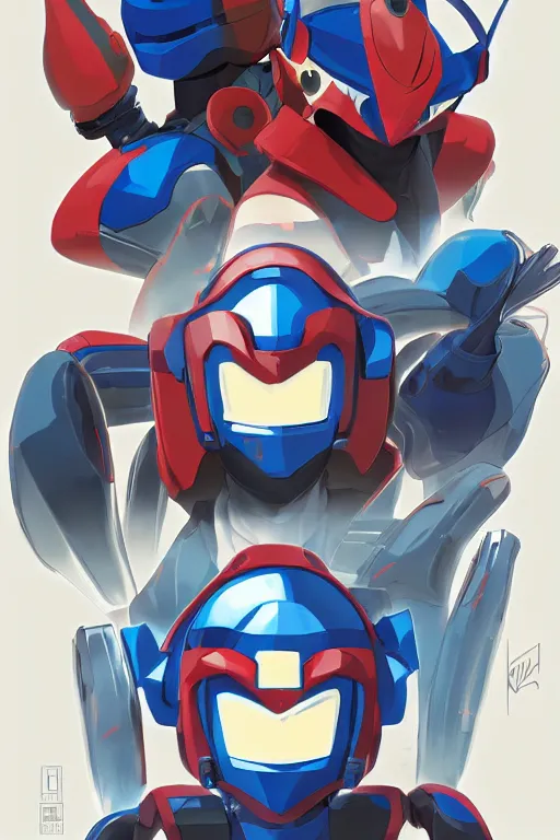 Image similar to robot ninja mask helmet megaman x zero rockman 2 0 2 2 switch game boss legacy collection fanart artsation, art gta 5 comics, behance hd by jesper ejsing, by rhads, makoto shinkai and lois van baarle, ilya kuvshinov, rossdraws global illumination ray tracing