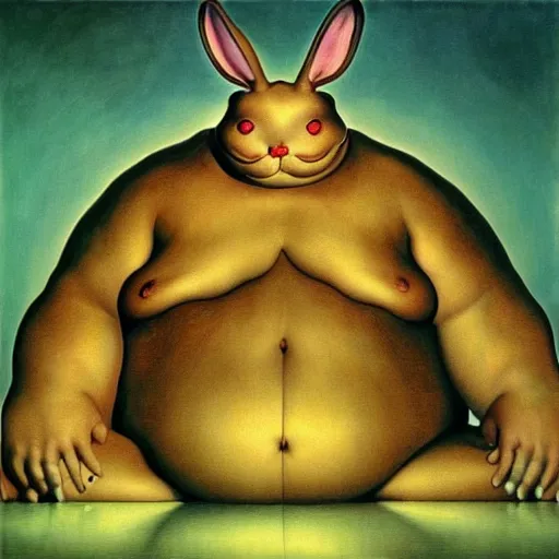 Image similar to Fat chungus zuckerberg recognizes its soul in the mirror - contest-winning artwork by Salvador Dali, Beksiński, Van Gogh, Giger, and Monet. Stunning lighting