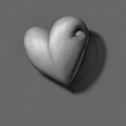 Image similar to a painting of a 3D heart, anatomically realistic heart, the background is white, in the style of Philip Sun on ArtStation and Parag Lavande on ArtStation, 4k,