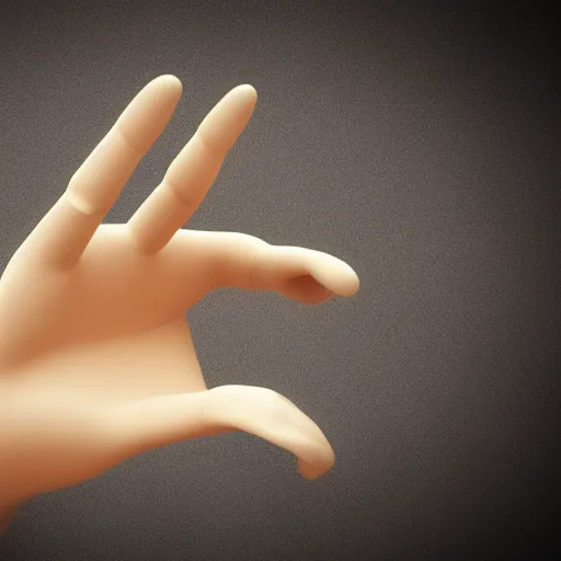 Image similar to a fractal human hand, 3d render