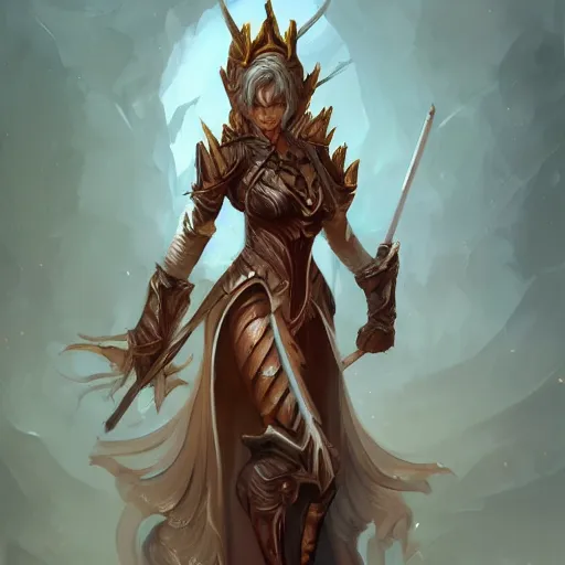 Image similar to beautiful earthen sorceress wearing wooden armor full body, trending on artstation, ultra fine detailed, hyper detailed, hd, concept art, digital painting