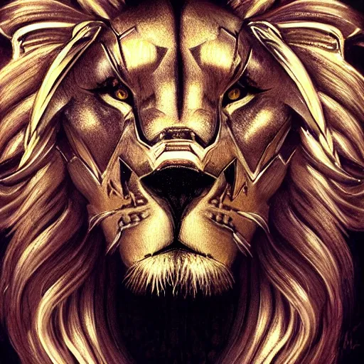 Image similar to Very very very very highly detailed epic photo of face with lion venetian mask, intricate, dystopian, sci-fi, extremely detailed, digital painting, artstation, concept art, smooth, sharp focus, illustration, intimidating lighting, incredible art by Artgerm and Vincent di Fate