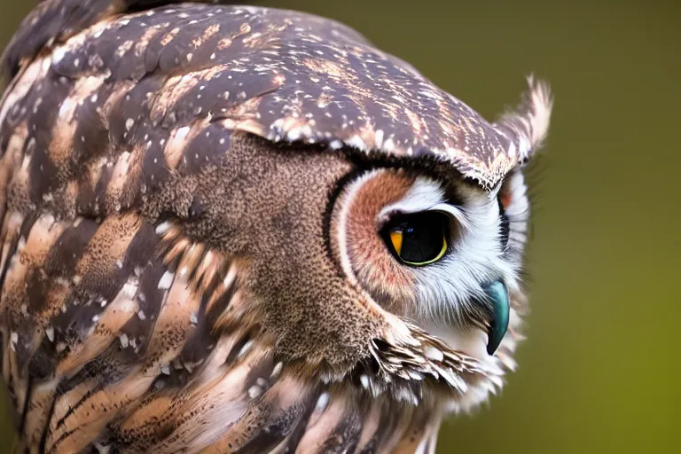 Prompt: an owl piggy!!! hybrid! hyper realistic!! realistic lighting!! wildlife photographer of the year!!! bold natural colors, national geographic, hd, wide angle, 8 k