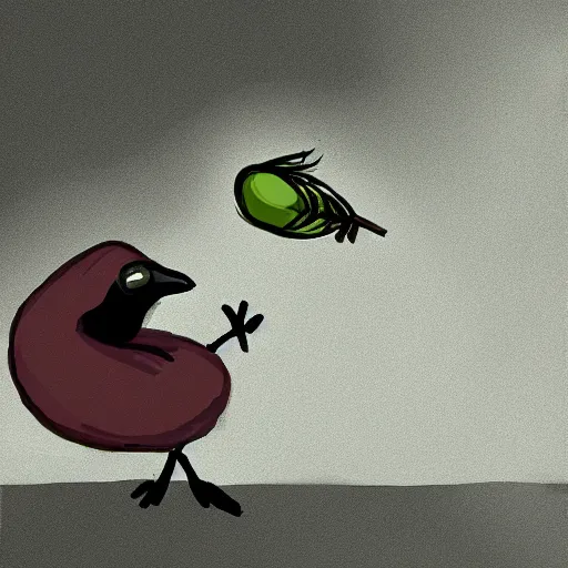 Prompt: a bird dropping a turd on a car, digital art