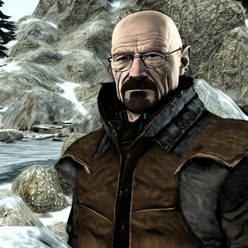 Image similar to walter white in skyrim