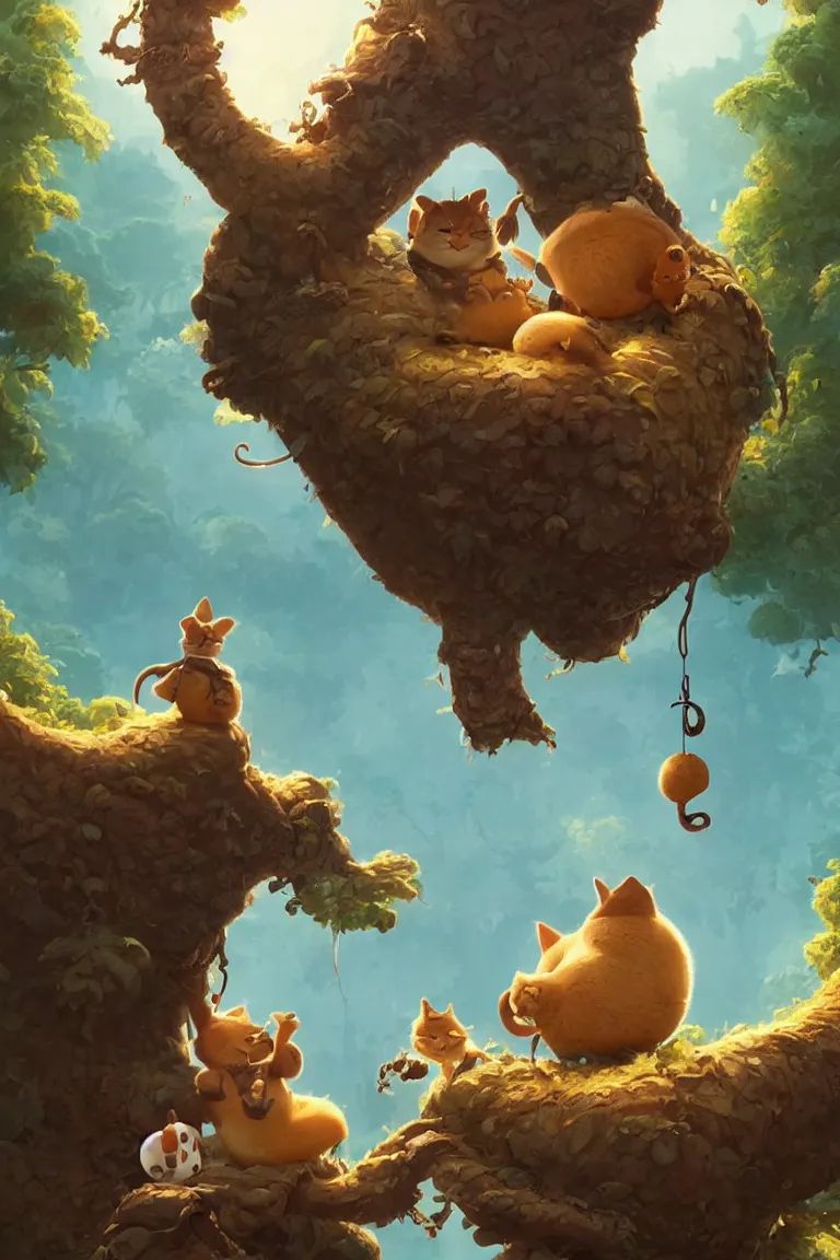 Image similar to round antropomorphic acorn and his cat friend in world adventure movie, cerebri mie poster, by nuri iyem, james gurney, james jean, greg rutkowski, anato finnstark. pixar. hyper detailed, 5 0 mm, award winning photography, perfect faces