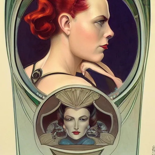 Image similar to a streamline moderne, art nouveau, dieselpunk painting in the style of donato giancola, and in the style of charlie bowater, and in the style of charles dulac. symmetry!!, smooth, sharp focus, semirealism, intricate ultrafine background detail.