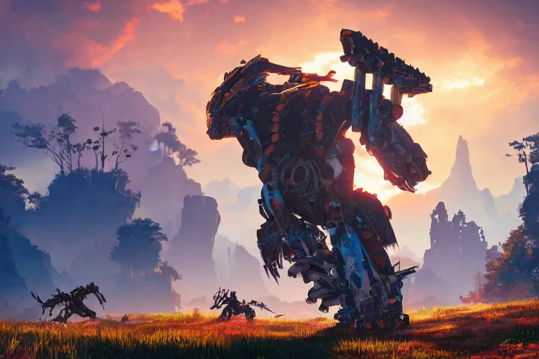 Image similar to scorcher machine mecanical creature robot of horizon forbidden west horizon zero dawn bioluminiscence global illumination ray tracing hdr fanart arstation by ian pesty and alena aenami artworks in 4 k