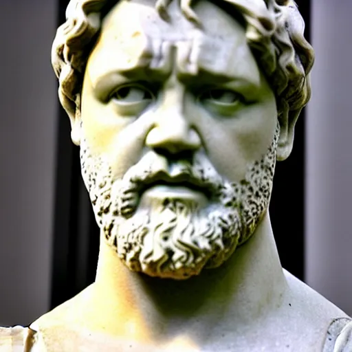 Image similar to russell crowe as a greek marble statue