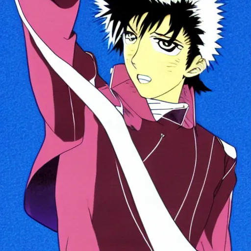 Prompt: anime elvis presley, shounen jump