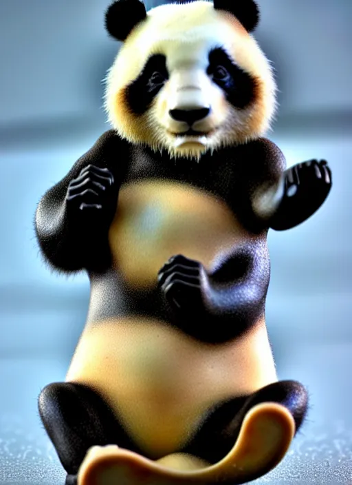 Image similar to 80mm resin detailed miniature of panda, Product Introduction Photos, 4K, Full body, simple background