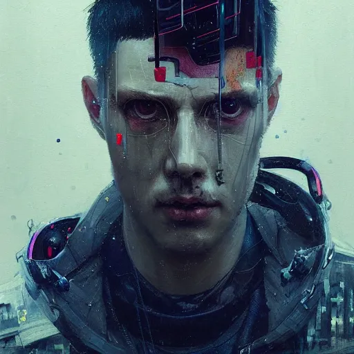 Image similar to a beautiful ukiyo painting of cyberpunk blade runner, wearing japanese techwear, detailed symmetrical close up portrait, intricate complexity, concept art, by ismail inceoglu dragan bibin hans thoma greg rutkowski alexandros pyromallis nekro rene maritte illustrated, perfect face, fine details, realistic shaded, fine - face, pretty face