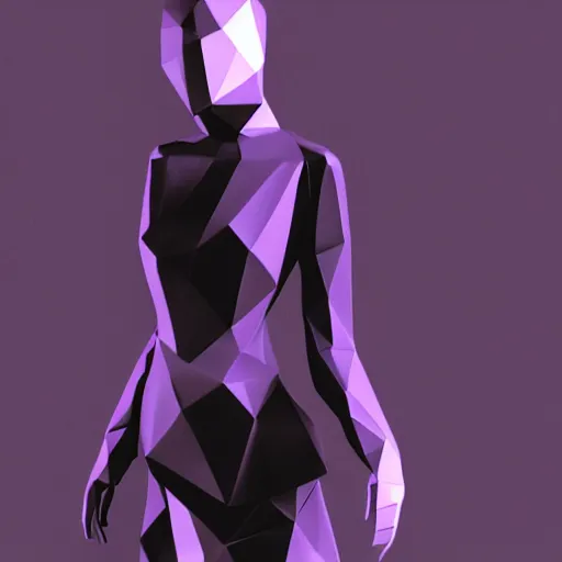 Prompt: a woman wearing issey miyake clothing, 3 dcg, low poly, perfect dark, deus ex, quake, portrait, fashion photography, by david bailey, mario testino, davide sorrenti