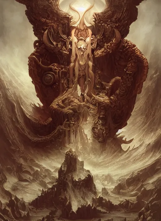 Image similar to satan's exile from heaven, shamanic poste, elegant, highly detailed, centered, digital painting, artstation, concept art, smooth, sharp focus, illustration, artgerm, tomasz alen kopera, peter mohrbacher, donato giancola, joseph christian leyendecker, wlop, frank frazetta