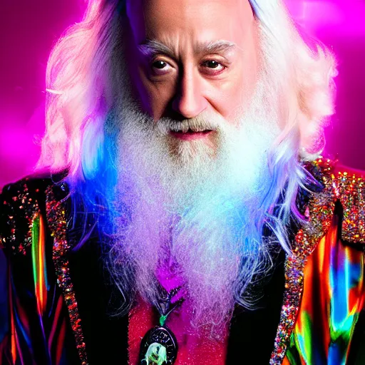 Image similar to flamboyant disco Dumbledore 8k