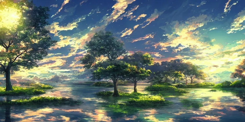 Prompt: beatiful hd anime landscape, nigth