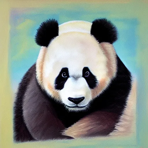 Image similar to a painting texture of panda fur