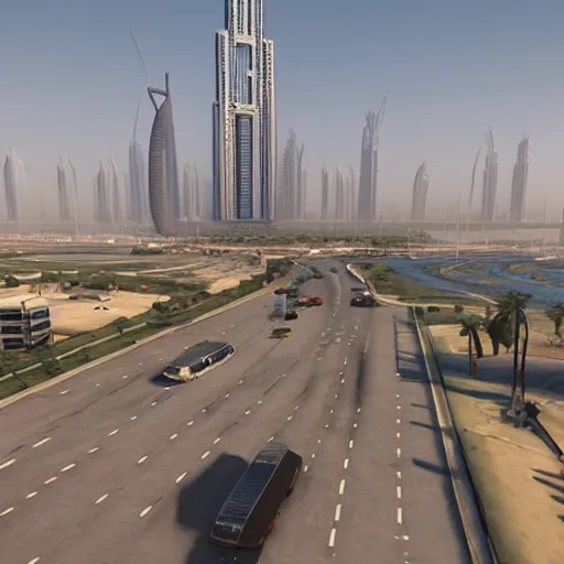 Prompt: gta : dubai, by furio tedeschi