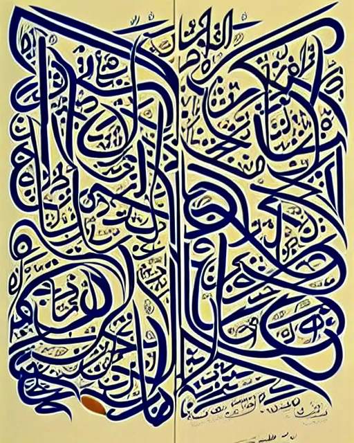 Prompt: avante-garde arabic calligraphy by Hassan Massoudy