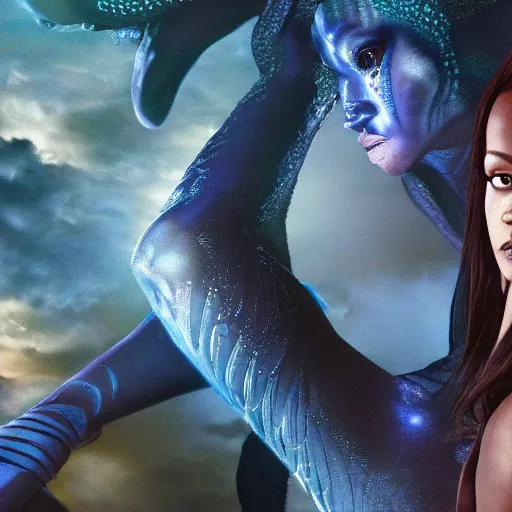 Image similar to rihanna in avatar ( 2 0 0 9 ), 8 k wide shot