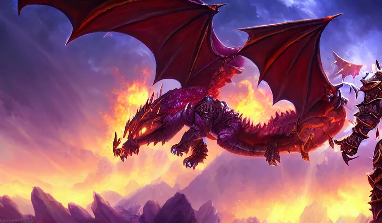 Prompt: World of Warcraft Dragonflight splash art, artstation, 4k, deviantart