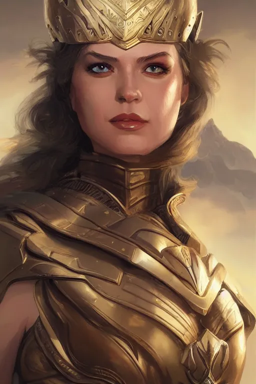 Image similar to amazon valkyrie athena, d & d, fantasy, portrait, highly detailed, headshot, digital painting, trending on artstation, concept art, sharp focus, illustration, art by artgerm and greg rutkowski and magali villeneuve