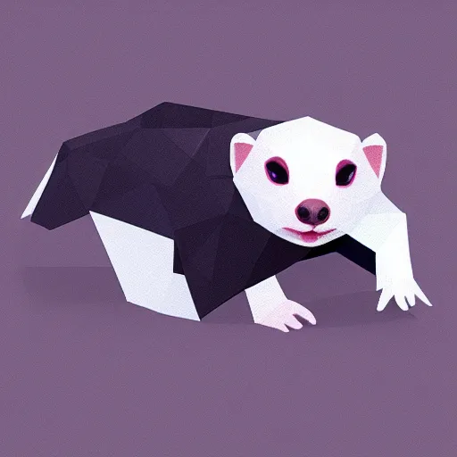 Image similar to A ferret wearing Sith robes, Low poly