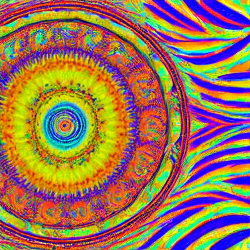 Image similar to psychedelic chtulu in wonderfull coloured world