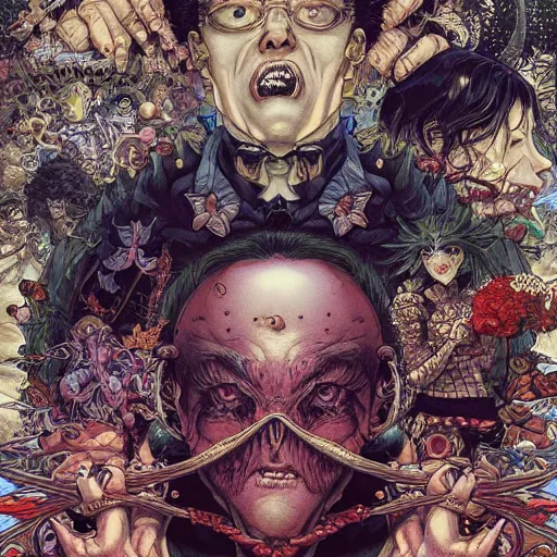 Prompt: portrait of crazy santacruz, symmetrical, by yoichi hatakenaka, masamune shirow, josan gonzales and dan mumford, ayami kojima, takato yamamoto, barclay shaw, karol bak