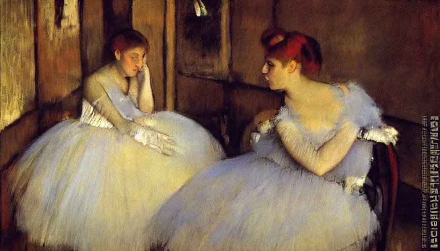 Prompt: edgar degas, woman, painting