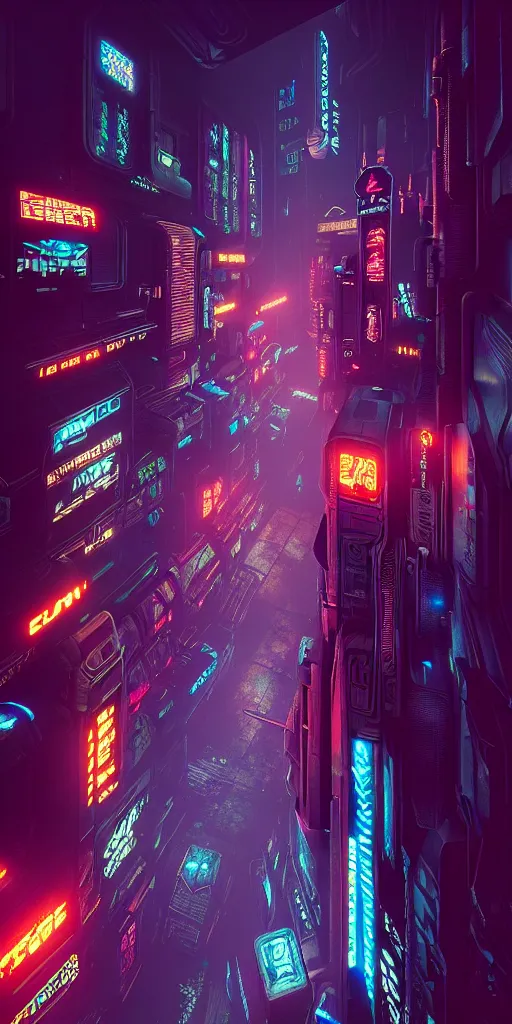 Image similar to epic cyberpunk arcade city : : blade runner, james guilleard, beeple, laurie greasley, dan mcpharlin : : ornate, dynamic, particulate, rich colors, intricate, elegant, highly detailed, centered, artstation, smooth, sharp focus, octane render, 3 d