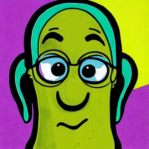 Image similar to handsome squidward portrait, realistic, pop art, vivid colors