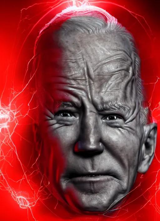 Prompt: hyper realistic ultra realistic blind seer photo furious red glowing eyes biden, high quality photo, detailed , 8k