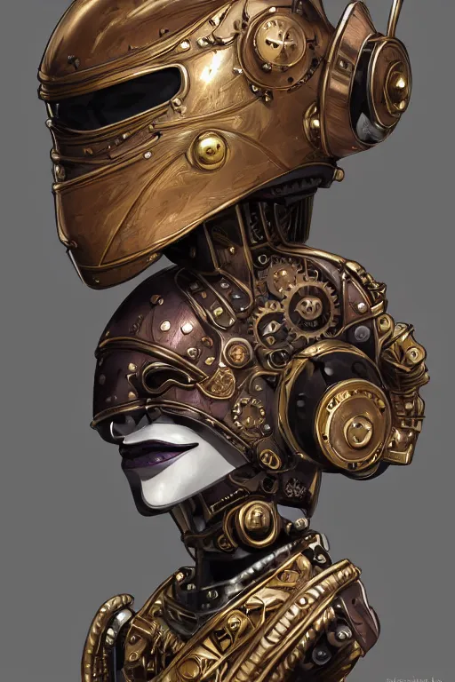 Image similar to steampunk helmet fantasy art mask robot ninja stylized digital illustration sharp focus, elegant intricate digital painting artstation concept art global illumination ray tracing advanced technology chaykin howard and campionpascale and cooke darwyn and davis jack