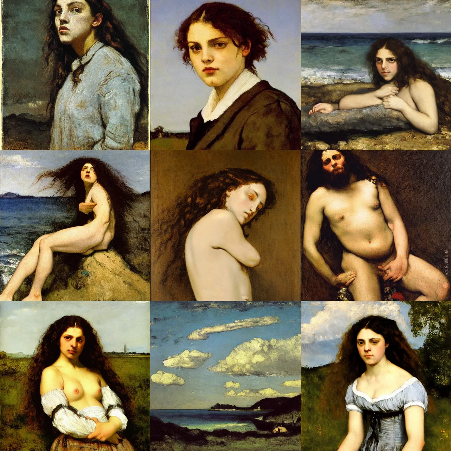 Prompt: an artwork by gustave courbet
