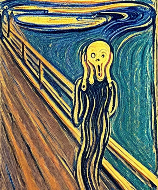 Prompt: the scream in real life