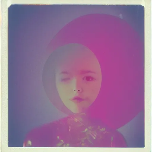 Prompt: polaroid of a cute dream, reflection, double exposure, glitch, gradient