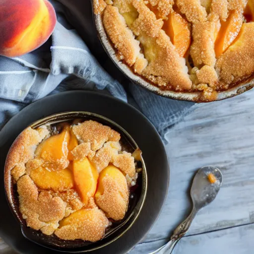 Image similar to extremely appetizing peach cobbler