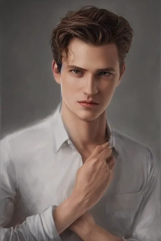 Image similar to daniel looks like prince charming, oil on canvas, intricate, portrait, 8 k highly professionally detailed, hdr, cgsociety