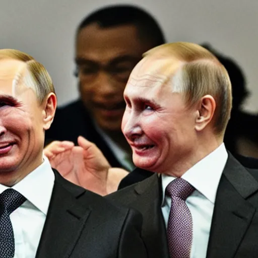 Image similar to super gay and happy Putin