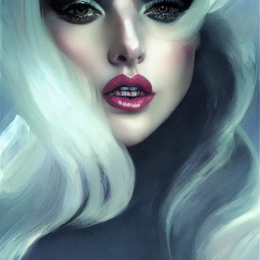 Image similar to a portrait of lady gaga by charlie bowater and anna dittmann and gil elvgren.