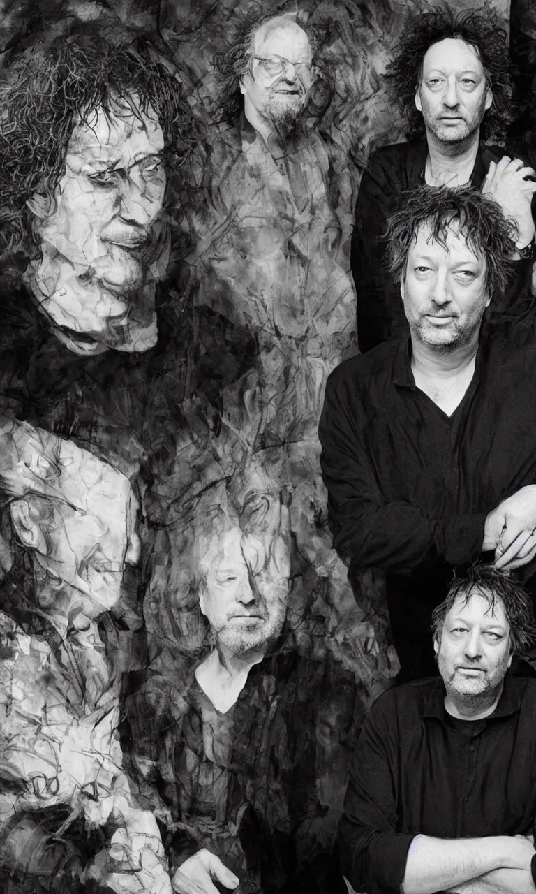 Image similar to portrait of king neil gaiman, mike dringenberg and dave mckean