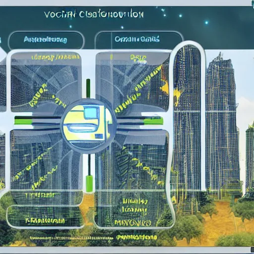 Image similar to solarpunk civilization abundance + artificial intelligence + entrepreneurship