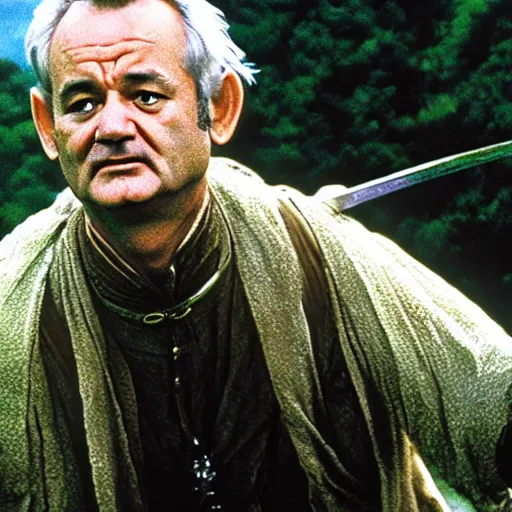 Image similar to bill murray in lord of the rings, movie still, promotional shot