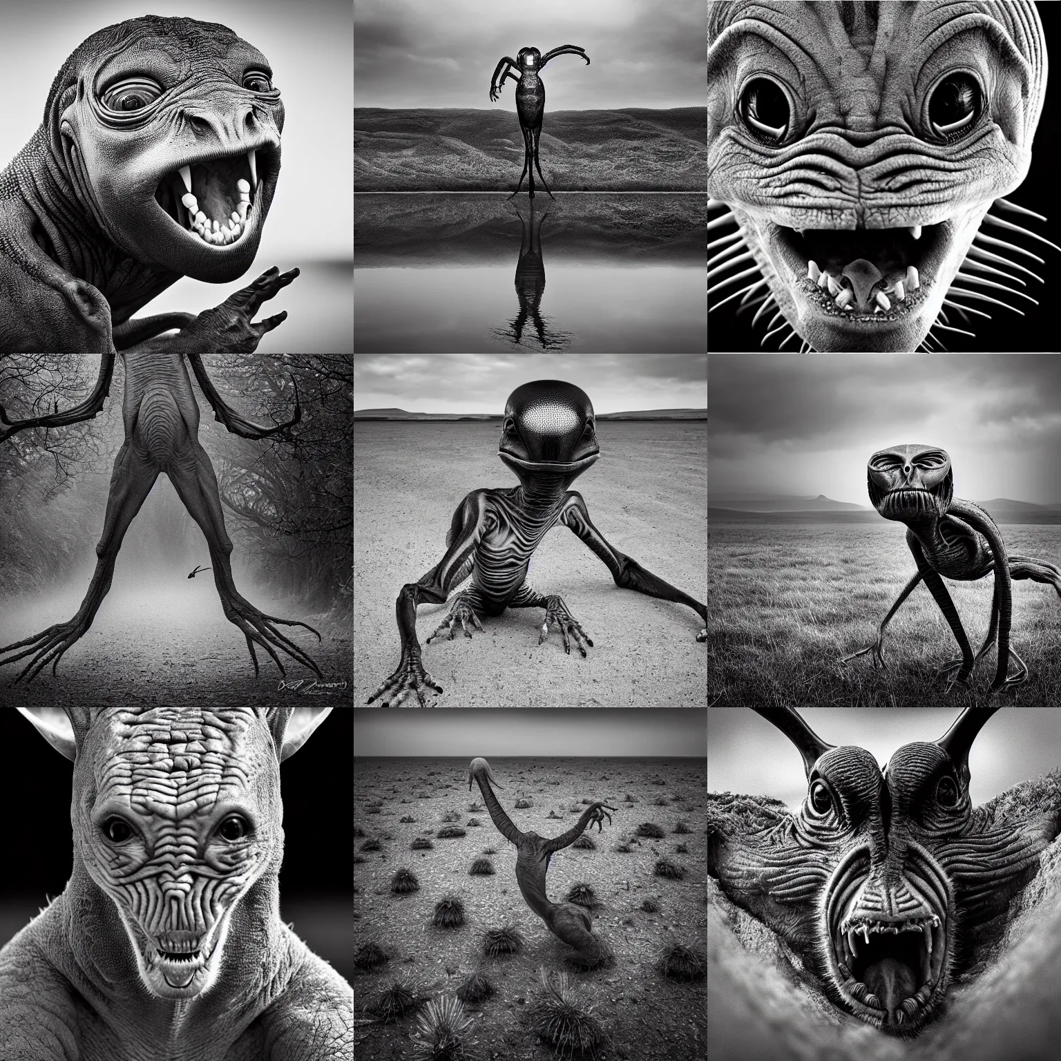 Prompt: An award winning nature photograph of an alien by David Yarrow