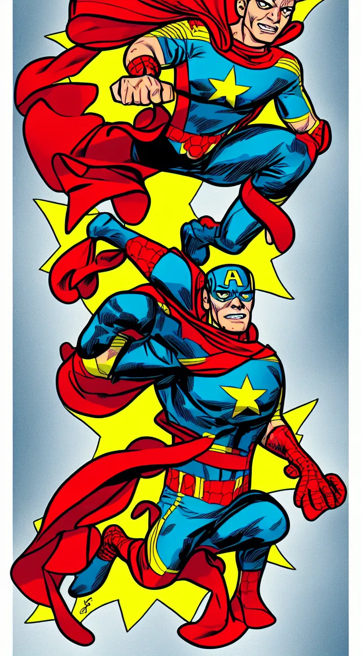 Image similar to illustration of captain marigold, marvel comic book drawing