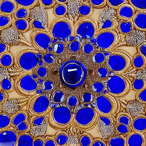 Image similar to sapphire flower, ornamental art