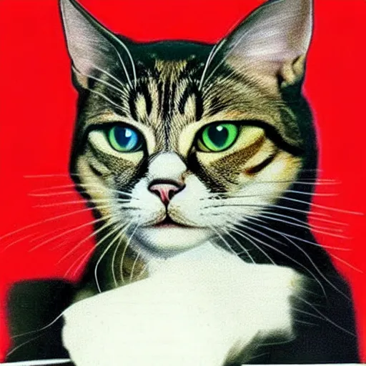 Image similar to soviet cat using soviet clothes photorealistic