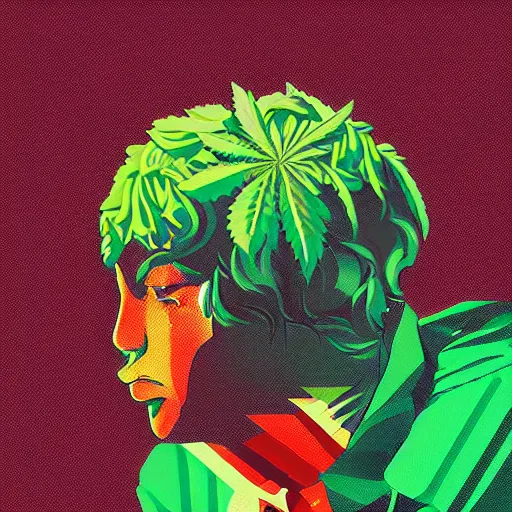 Prompt: marijuana profile picture by sachin teng x supreme, miami, organic painting, marijuana smoke, matte, hiphop, hard edges, energetic, 3 d shapes, asymmetrical, smoke, green, highly detailed